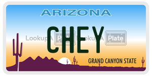 CHEY license plate in Arizona