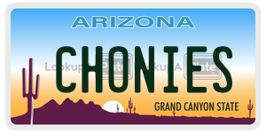CHONIES  license plate in AZ