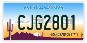CJG2801 license plate in Arizona
