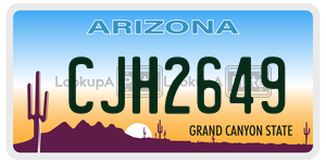 CJH2649  license plate in AZ