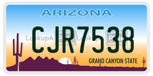 CJR7538 license plate in Arizona