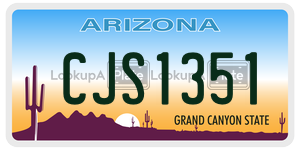 CJS1351 license plate in Arizona