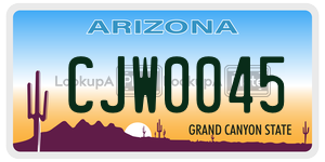 CJW0045  license plate in AZ