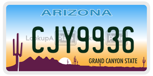 CJY9936  license plate in AZ