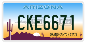CKE6671  license plate in AZ