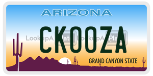 CKOOZA license plate in Arizona