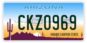 CKZ0969  license plate in AZ