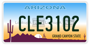 CLE3102 license plate in Arizona