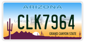 CLK7964 license plate in Arizona