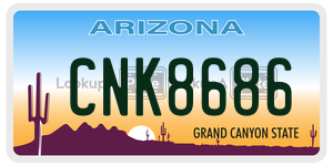 CNK8686  license plate in AZ