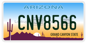 CNV8566  license plate in AZ