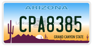 CPA8385  license plate in AZ
