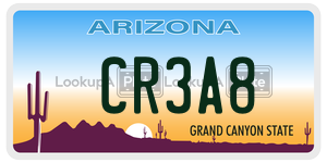 CR3A8  license plate in AZ