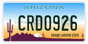 CRD0926 license plate in Arizona