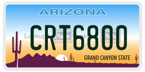 CRT6800 license plate in Arizona
