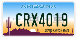 CRX4019  license plate in AZ