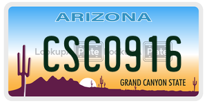 CSC0916  license plate in AZ
