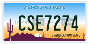 CSE7274 license plate in Arizona
