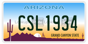 CSL1934  license plate in AZ