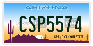 CSP5574 license plate in Arizona