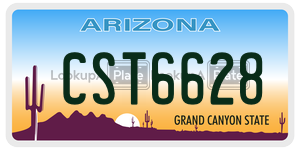 CST6628 license plate in Arizona