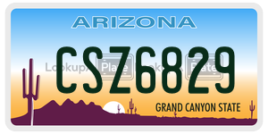CSZ6829  license plate in AZ