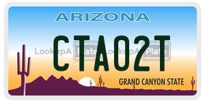 CTA02T license plate in Arizona