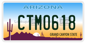 CTM0618 license plate in Arizona