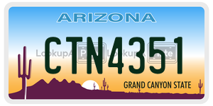 CTN4351 license plate in Arizona