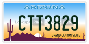 CTT3829  license plate in AZ