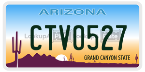 CTV0527  license plate in AZ
