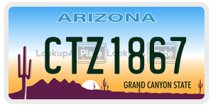 CTZ1867  license plate in AZ