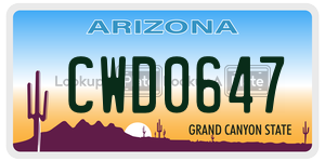 CWD0647 license plate in Arizona