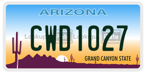 CWD1027 license plate in Arizona