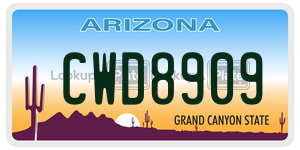 CWD8909  license plate in AZ