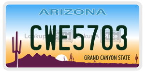CWE5703  license plate in AZ