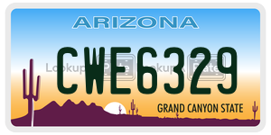CWE6329  license plate in AZ