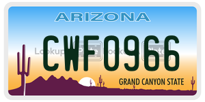 CWF0966 license plate in Arizona