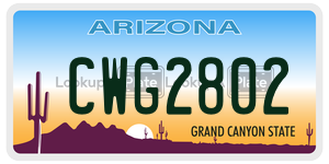 CWG2802  license plate in AZ