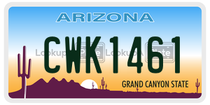 CWK1461  license plate in AZ