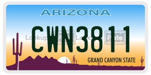 CWN3811 license plate in Arizona