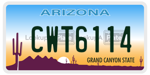 CWT6114 license plate in Arizona