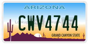 CWV4744 license plate in Arizona