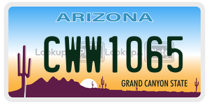 CWW1065  license plate in AZ