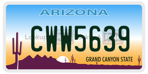 CWW5639  license plate in AZ