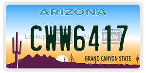 CWW6417  license plate in AZ