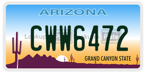 CWW6472  license plate in AZ
