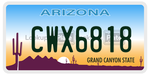 CWX6818 license plate in Arizona