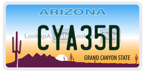 CYA35D license plate in Arizona