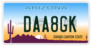 DAA8GK license plate in Arizona